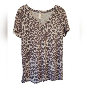 Cheetah print v-neck top